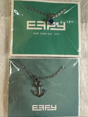 Effy Anchor & Blue Gem Pendant Necklaces - Silver Tone